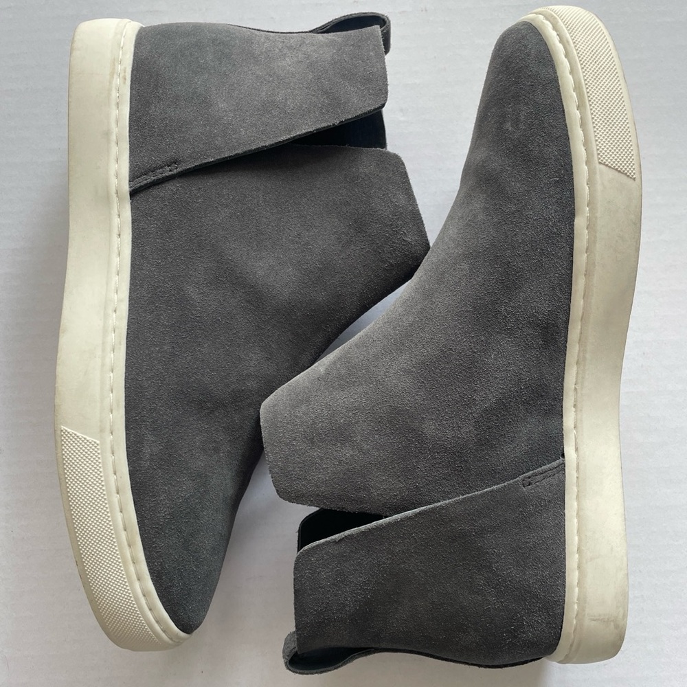 BIRDIES Shoes Women 8.5 Gray The Falcon Suede High Top Slip on Sneaker Split